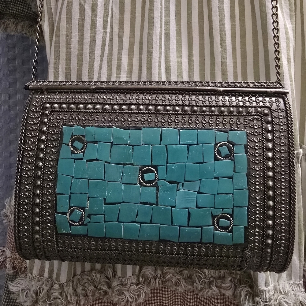Turquoise Mosaic Crossbody Bag - Picture 4 of 10